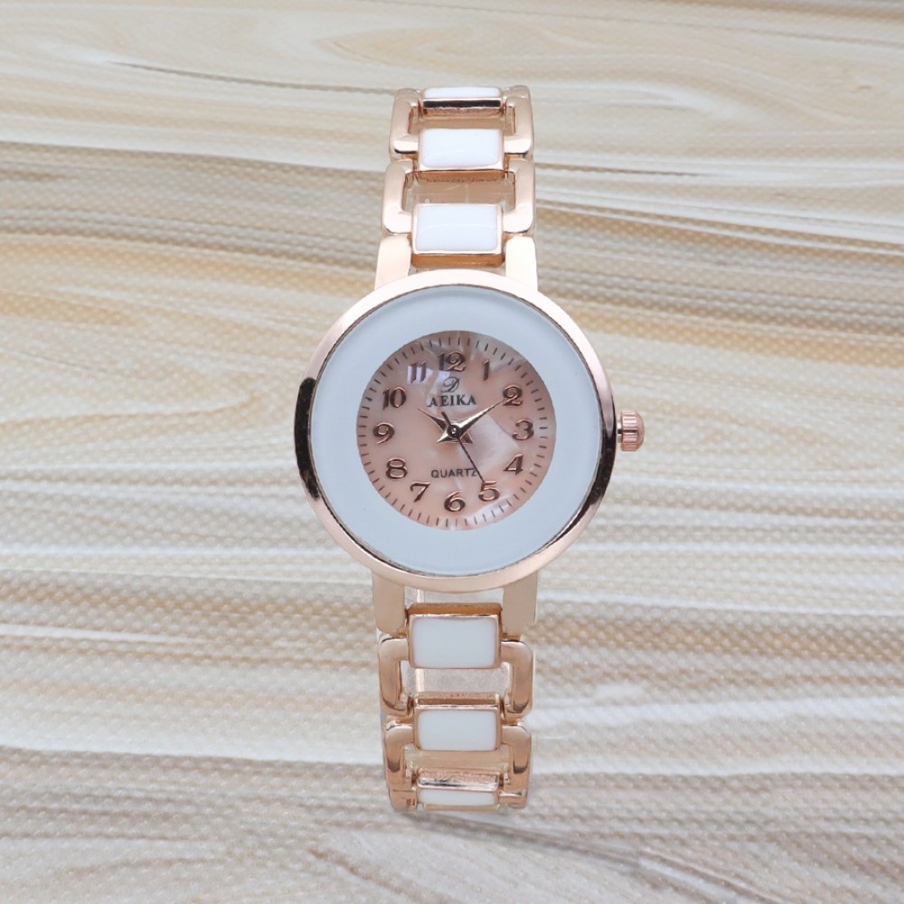 Rose Gold Women Stainless Steel Band Wrist Watch 131