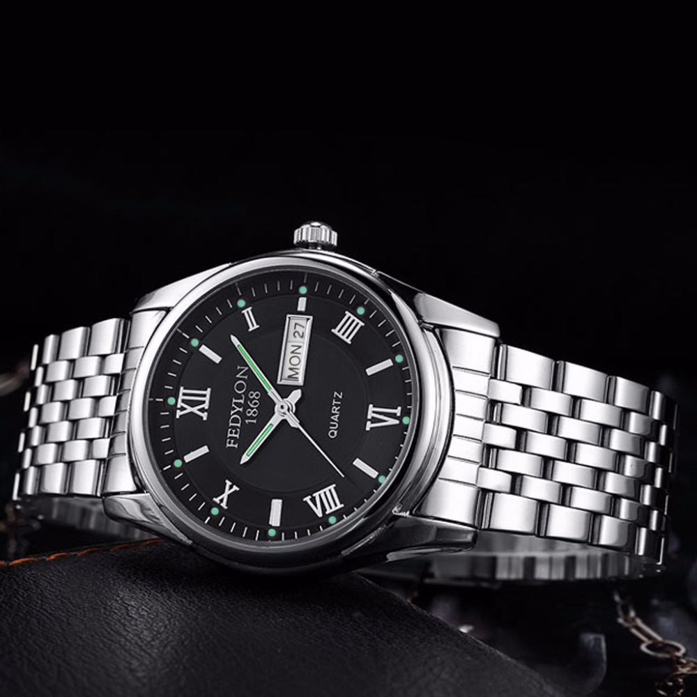Luxury Men's Day And Date Steel Wrist Watch 178